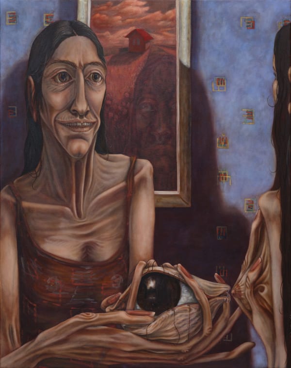 Nour el Saleh, Optics, oil on canvas, 120 x 95 cm, 2024