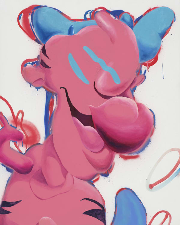 RTBO86, spray paint and oil on canvas, 90.9x72.7cm, 2019