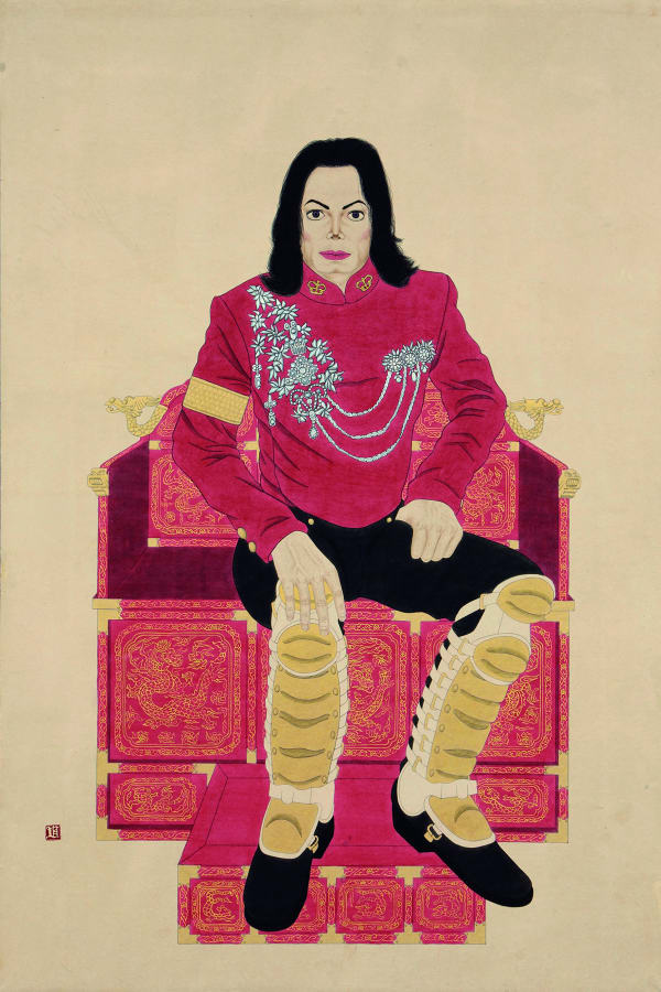 Portrait of the King (39 butterflies), 2008-2009, 지본수묵채색, 194 x 130 cm