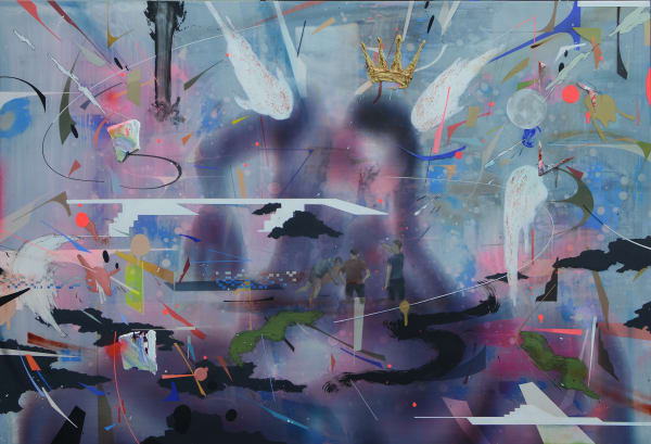Aewol(涯月) II, mixed media on aluminium, 84x122cm, 2017