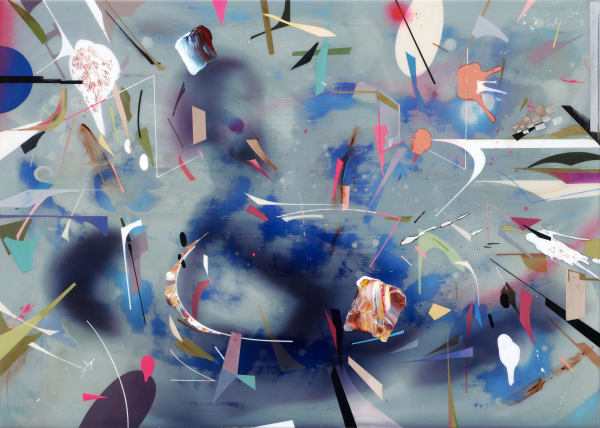 Detour II, mixed media on aluminium, 50x70cm, 2017