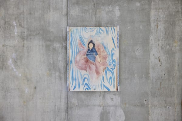 Goddess Mural (on the ceiling), 목판에 아크릴 과슈 acrylic and gouache on wood panel, 50×40cm, 2024