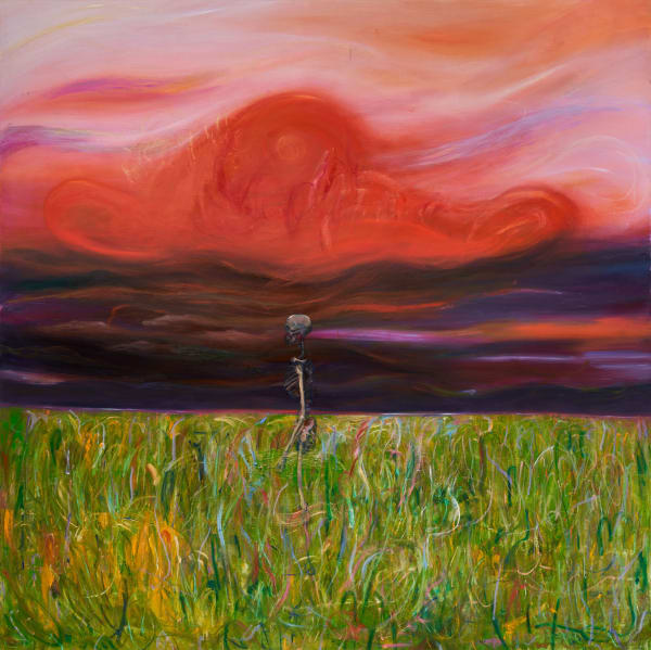 따라다니는 영원 Eternity that follows around, 2024, Oil, oil pastel on linen, 194 x 194cm