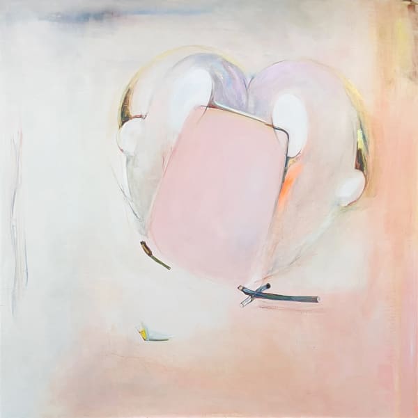 Mask Kiss, Acrylic, animation paint, fabric ink, gouache, nail polish on canvas, 194.0x194.0cm, 2025