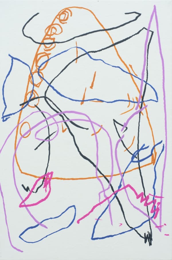 선들 Lines, watercolor on canvas, 41x27.3cm, 2025