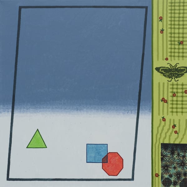 나방과 도형 Moth and Shpaes, watercolor on canvas, 72.7x72.7cm, 2025