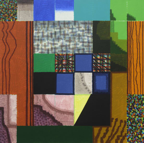 여러 개의 메모들 The Tree with Many Doors, watercolor on canvas, 80.3x80.3cm, 2025