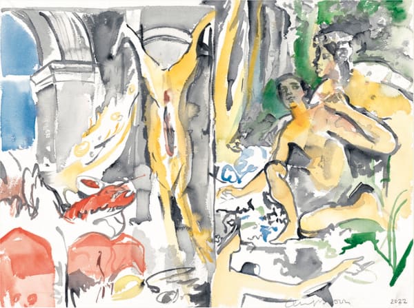 Cecily Brown, Untitled (Hylas and the Nymphs) 1, 2022 Archival pigment print on Fabriano Watercolor Rag paper, 310 gsm, 18...