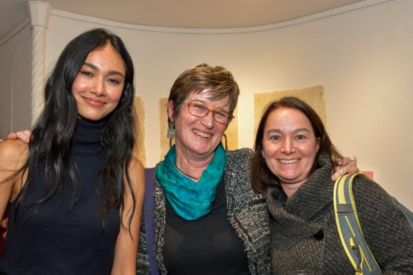 Richie Nath and his artworks, opening event of the group exhibition 'Against the Tide', Karin Weber Gallery, London 2024. @richiehtet @karinweber_gallery Credits: Photo by jojoandcophotography Courtesy of Karin Weber Gallery