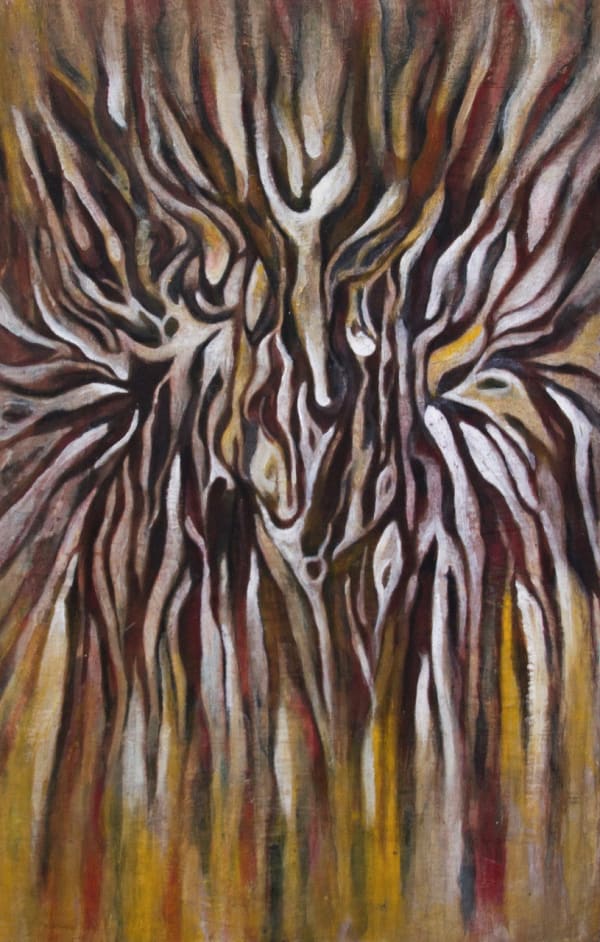 Theresa Musoke, Untitled I(Antelopes in brown and yellow), 1985-7