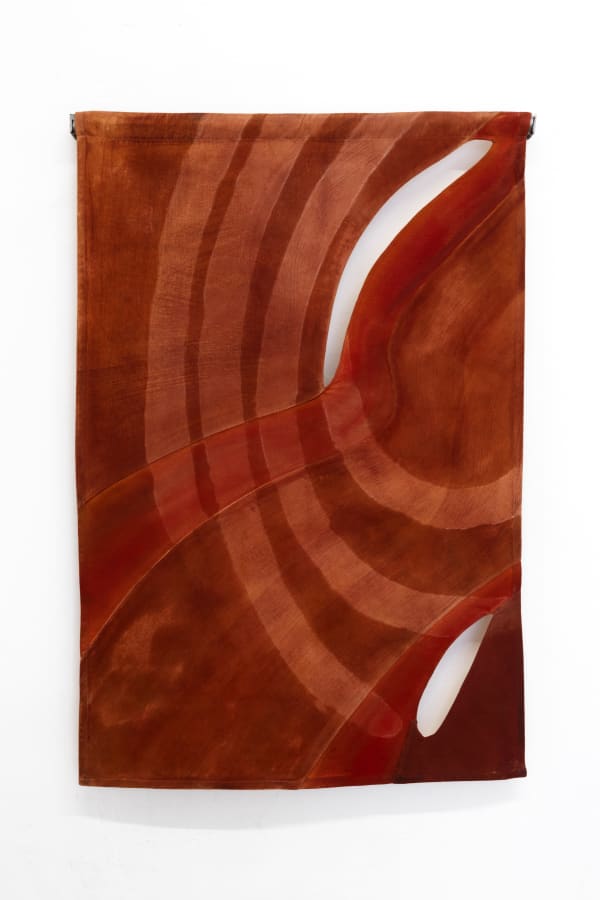 CELESTE Peinar el cabello del otro (fantasmas), 2023 Pigments, acrylic base and wax on dyed cotton canvas 90 x 60 cm