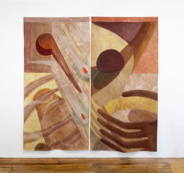 CELESTE Camino real, 2022 Pigments and acrylic base on dyed cotton canvas 280 x 290 cm