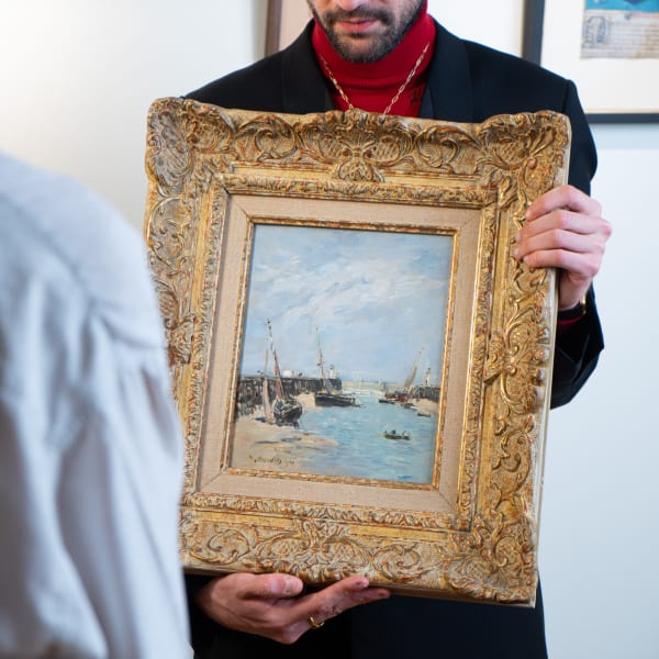 A colorful and charming painting by French impressionism painter Eugène Boudin