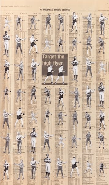 Godfried Donkor F.T.Boxers 2001 Collage on paper 58 x 34cm