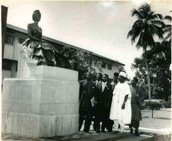 First Minister of Information in white, Chief Theophilus and Ben Enwonwu
