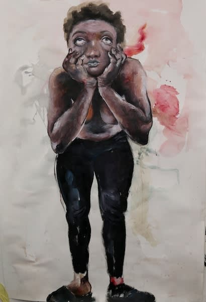 Ndidi Emefiele Toilet 2015 Acrylic on paper 150 x 100cm
