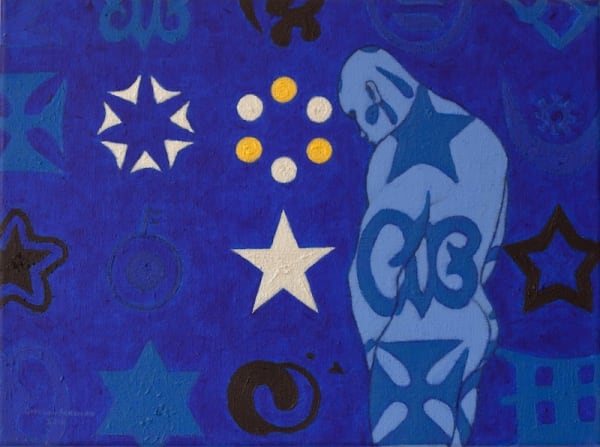Owusu-Ankomah Prelude to the Microcron 7 2010 Acrylic on canvas 40 x 30cm