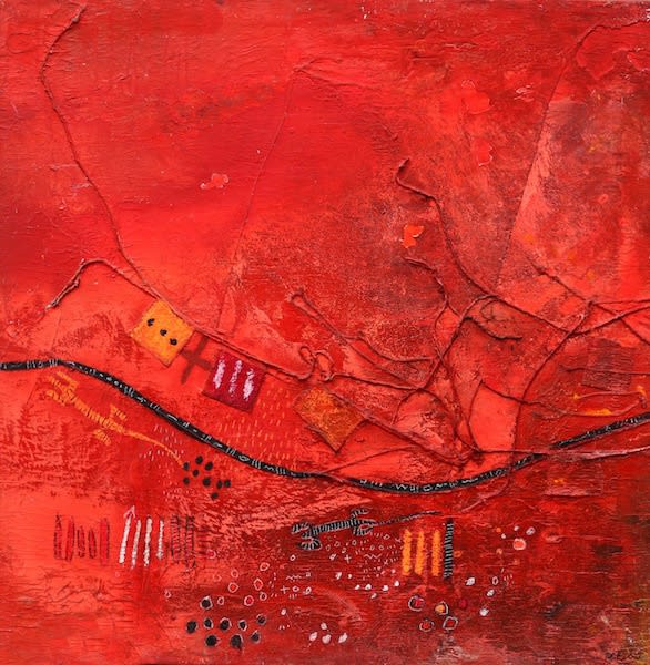 Tchif Le Chemin du Sang I (The Way of Blood) 2013 Mixed media 100 x 100cm