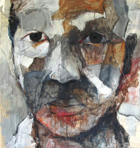 Alex Nwokolo Fragmented Hope 2009 Acrylic, pastel, newspapers on canvas 100 x 150cm