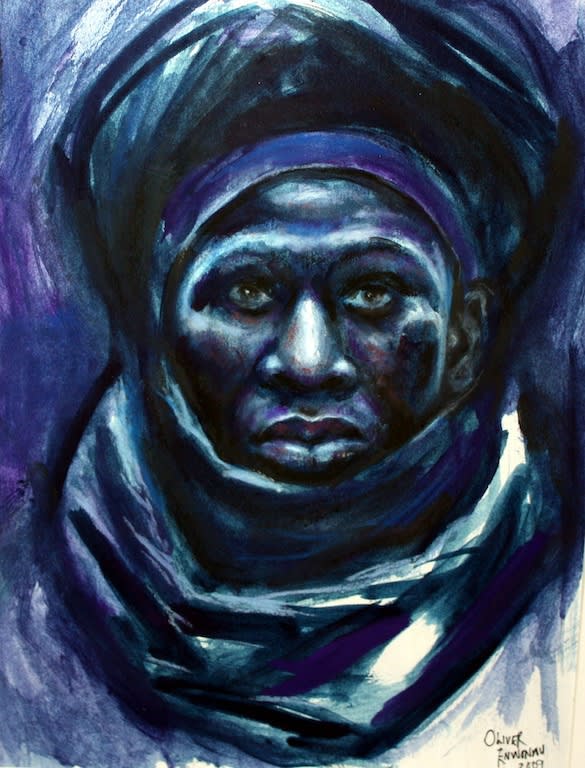Oliver Enwonwu The Kings Guard 2009 Pastel and charcoal 45.72 x 55.88cm
