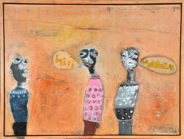 Joel Mpah-Dooh Signs of Life Series II 2013 Acrylic and pastel on aluminium 40 x 60cm