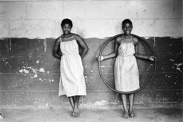 Cedric Nunn The Green sisters on the back stoep of the guest house built in the 1880s by their ancestor John Dunn 1982 Hand printed silver gelatin print 16 x 20cm