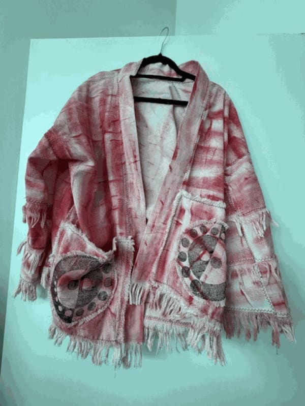 White and Red Tie-Dye, Size L