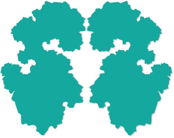 Paul Hosking, Rorschach Portrait (Teal), 2018