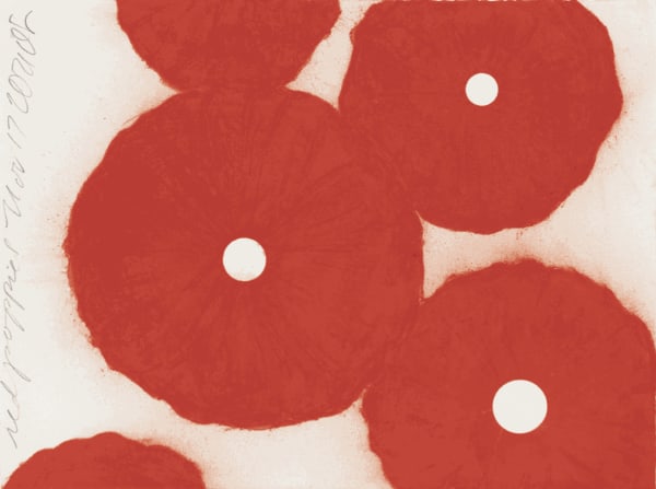 Donald Sultan, Red Poppies Nov 17 2021, 2021