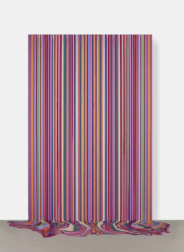 Ian Davenport, Mirrored Amaranth (with floor), 2022