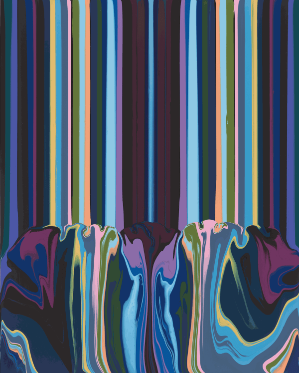 Ian Davenport, Blue Centre, 2021