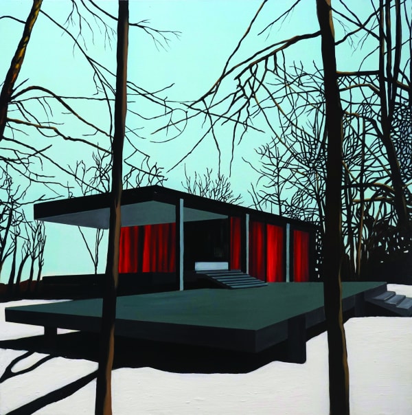 Eamon O'Kane, Black Farnsworth House in Snow (Mies van der Rohe), 2010