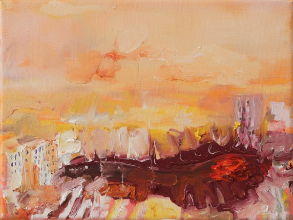 Barbara Ellmerer, Particules minuscules XXVII (Burning Town), 2020