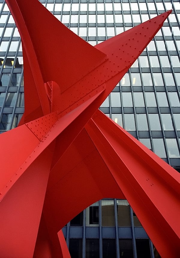 Chicago - Alexander Calder's Sculpture "Flamingo" Taken on September 29, 2008 Photo by David Paul Ohmer is licensed under CC BY 2.0.