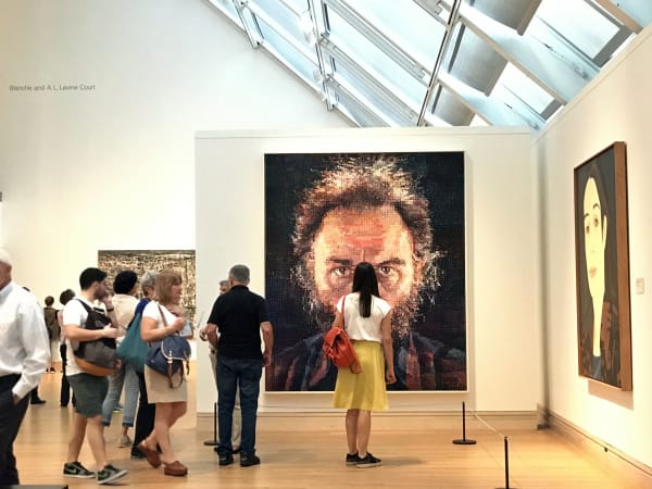 Chuck Close @ The Met New York City, September 2017 Photo by Steam Pipe Trunk Distribution Venue is licensed under CC BY 2.0.