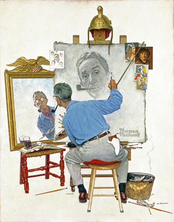 Rockwell’s Triple Self-Portrait appeared on the February 13, 1960, Saturday Evening Post issue that featured the first installment of his autobiography