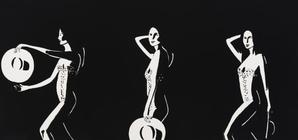 Alex Katz Ariel-Black/White, 2016 Screenprint, 36h X 76w in., Edition of 40 Signed and numbered in pencil For sale at Surovek Gallery