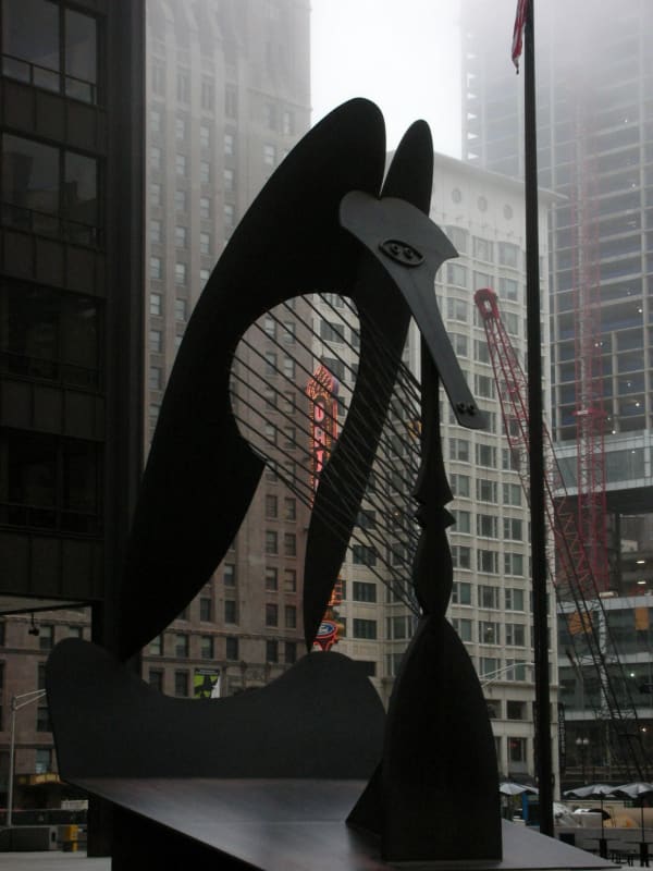 Gary Cooper, his daughter and Picasso, Madoura ceramics workshop, Vallauris, 1956 © Lee Miller Archives.