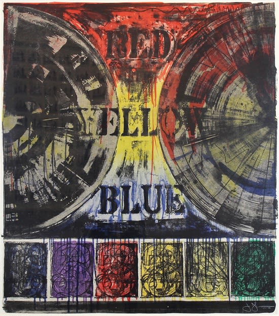 Jasper Johns Untitled Lithograph on paper, 34 1/4 x 30 3/8 inches, Signed: j johns For sale at Surovek Gallery