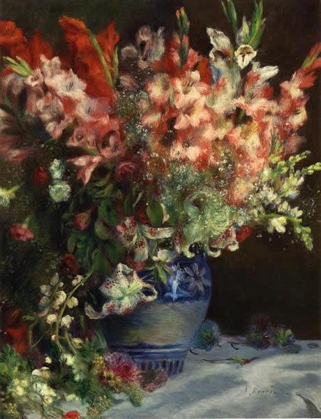 Pierre-Auguste Renoir Gladiolas in a Vase, 1875