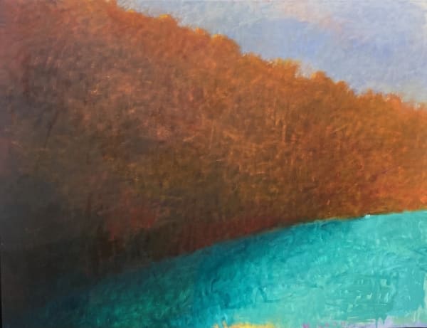 Wolf Kahn A Slight Curve in the Meadow’s Edge, 1989 Oil on canvas, 52 x 72 inches For sale at Surovek Gallery