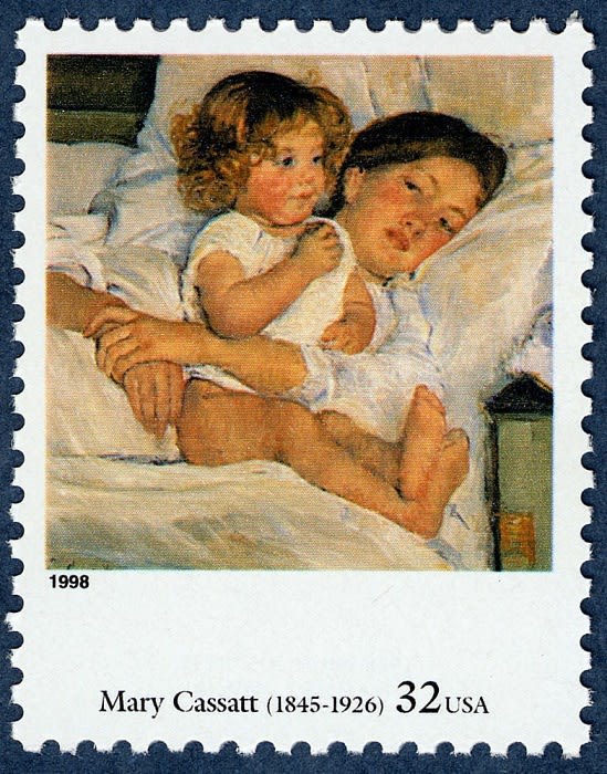 Postal Service art director, Derry Noyes, who designed some of the stamps, said that Cassatt’s subject matter was particularly well suited to the stamp medium.