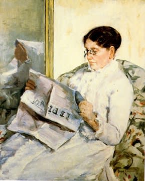 Mary Cassatt Reading Le Figaro, 1878
