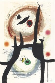 Available at Surovek Gallery: Joan Miro La Femme Angora, 1969 Color Etching, Aquatint and carborundum 41 1/2 x 27 1/2 inches Edition: 40/75 Signed in pencil Miro, lower right