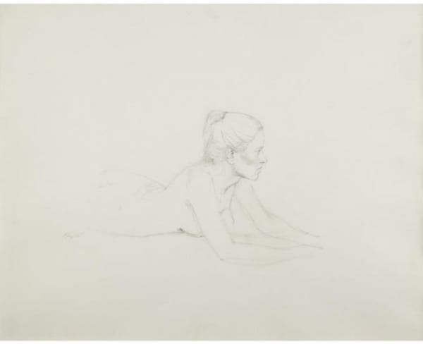 Andrew Wyeth Helga, Nude, 1973 Front side of double-sided work 23 3/16 x 29 inches Pencil signed: A. Wyeth For sale at Surovek Gallery