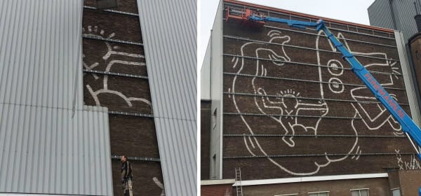 Keith Haring’s mural in Amsterdam unveiled on June 18.