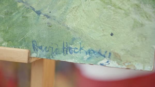 David Hockney's signature, 1957