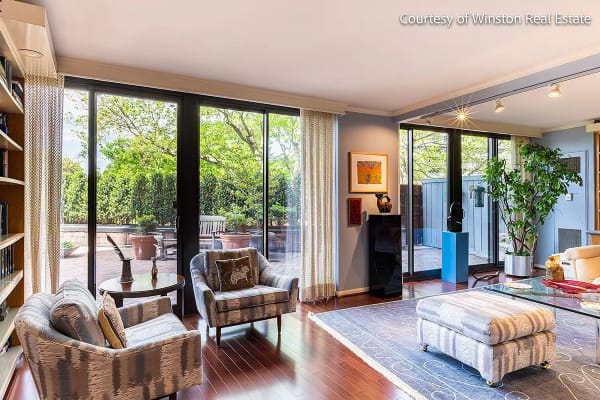 The Washington, D.C. apartment of Ruth Bader Ginsburg, with Pablo Picasso pottery displayed on a pedestal.