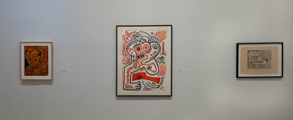 Installation view of Confrontation: Keith Haring & Pierre Alechinsky, 2022 at NSU Art Museum Fort Lauderdale. Photos by Steven Brooke