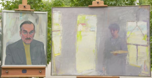 An early Wolf Kahn self portrait on right